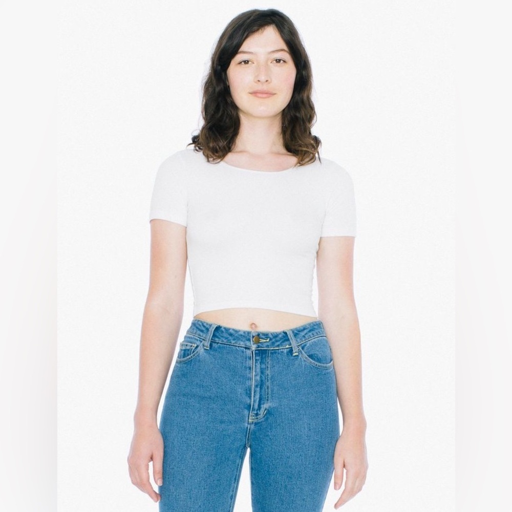 American Apparel Cotton Spandex Jersey Crop T-Shirt